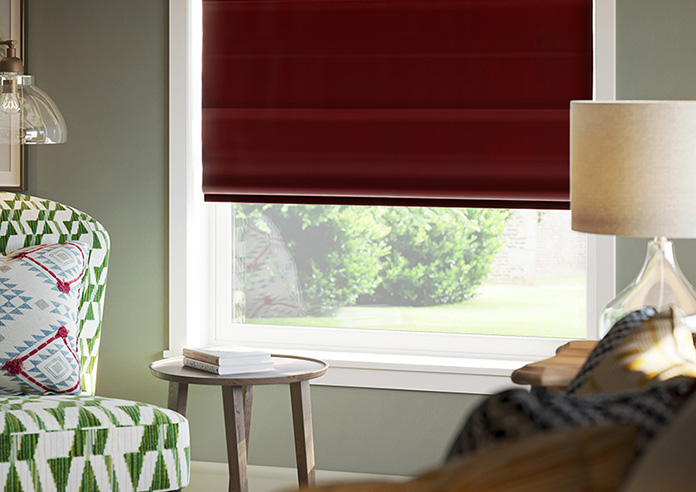 Ultra Luxe Velvet, Merlot - Motorised Roman Blind - Image 5